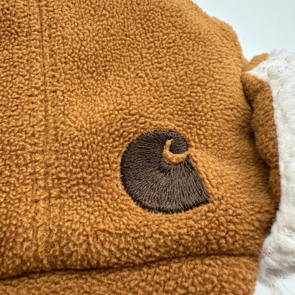 Carhartt Trapper Hat Kids Infant/Toddler Brown Fleece Sherpa Lined Little Bubba - Picture 4 of 13